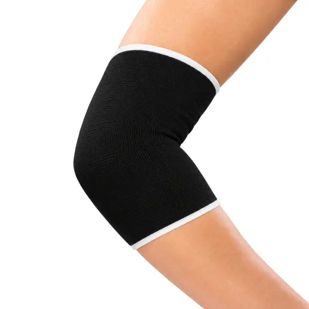 Black elbow support on cropped arm.webp