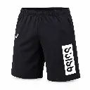 Black ASICS Shorts with Large White Print.webp